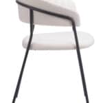 Cream Shearling Modern Dining Chair with Armrests and Steel Legs (Set of 2) 11 Cream Shearling Modern Dining Chair with Armrests and Steel Legs (Set of 2)