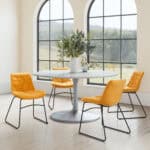 Yellow Velvet Dining Chair with Steel Frame (Set of 2) 9 Yellow Velvet Dining Chair with Steel Frame (Set of 2)