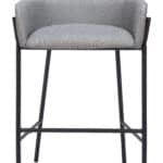 Gray Steel Barstool with Vinyl Upholstery and Armrest Support 12 Gray Steel Barstool with Vinyl Upholstery and Armrest Support
