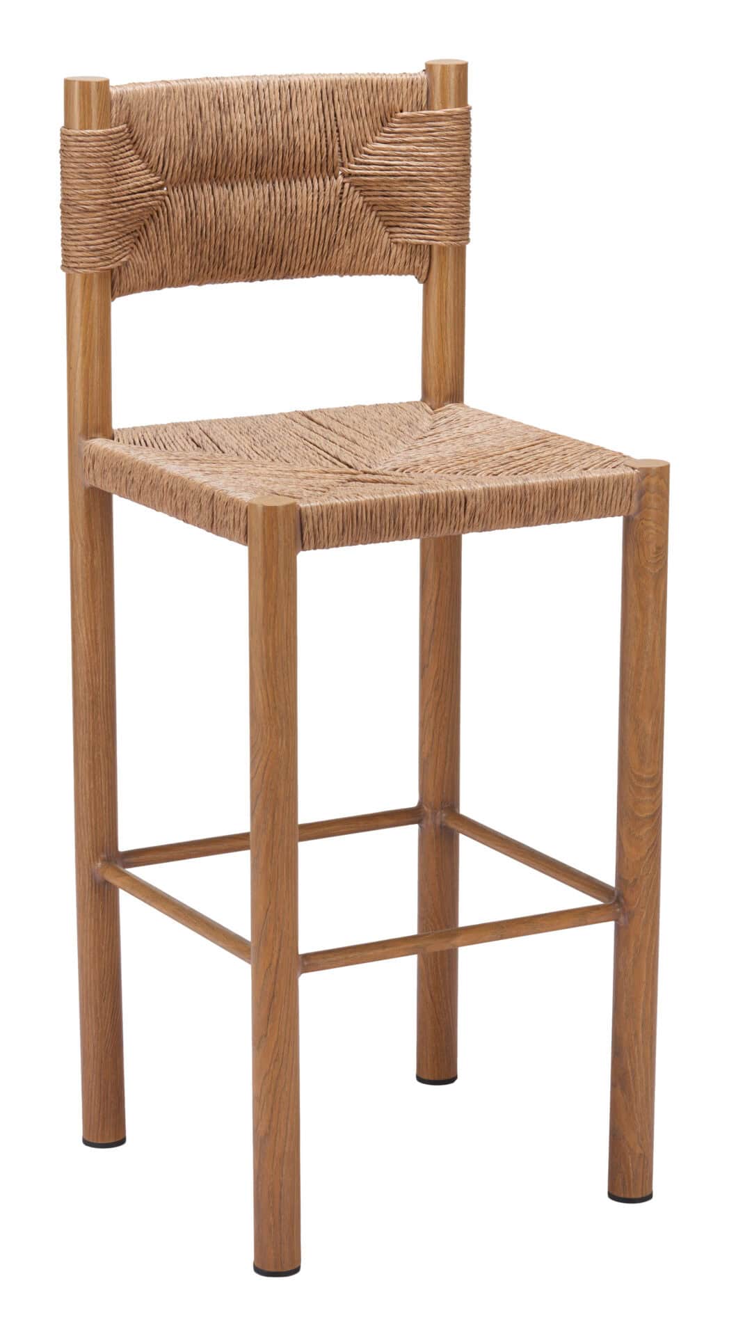 Outdoor Faux Wood Aluminum Barstools Weather Resistant (Set of 2) 8 Outdoor Faux Wood Aluminum Barstools Weather Resistant (Set of 2) - Image 8