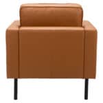 Modern Faux Leather Armchair with Steel Legs, Brown 14 Modern Faux Leather Armchair with Steel Legs, Brown
