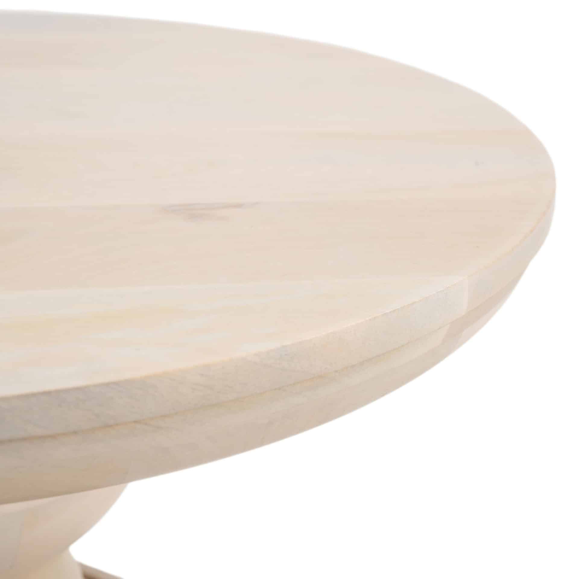 Natural Mango Wood Round Accent Table with Rubber Feet Protection 6 Natural Mango Wood Round Accent Table with Rubber Feet Protection - Image 6