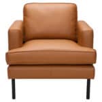 Modern Faux Leather Armchair with Steel Legs, Brown 13 Modern Faux Leather Armchair with Steel Legs, Brown
