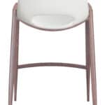 White Walnut Faux Leather Mid-Century Modern Counter Stool (Set of 2)