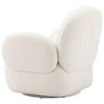 White Swivel Chair with Shearling-Style Fabric and 360-Degree Base 16 White Swivel Chair with Shearling-Style Fabric and 360-Degree Base