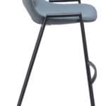 Mid-Century Modern Faux Leather Barstools with Armrest and Footrest (Set of 2)