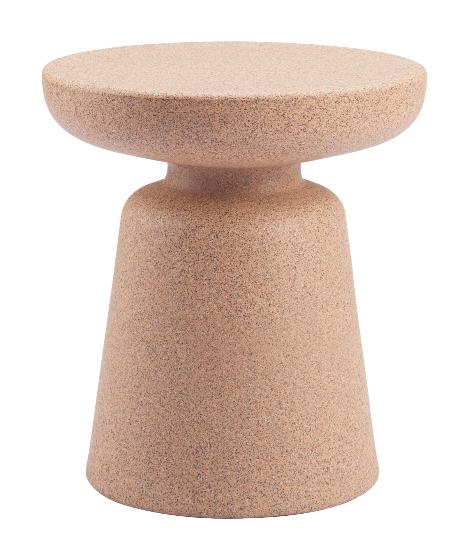 Brown Round Weather-Resistant End Table for Modern Spaces 1 Brown Round Weather-Resistant End Table for Modern Spaces
