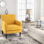 Modern Upholstered Accent Chair with Rubber Wood Legs