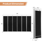6 Panel Folding Room Divider with Steel Frame and Fabric