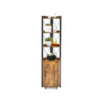 Tall Corner Storage Cabinet with 3 Shelves and Enclosed Cabinet
