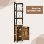 Tall Corner Storage Cabinet with 3 Shelves and Enclosed Cabinet