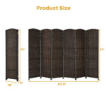 6.5 Ft Tall 6-Panel Folding Room Divider Screen