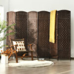 6.5 Ft Tall 6-Panel Folding Room Divider Screen