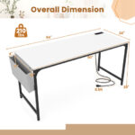 60 Inch Desk with Charging Station and Storage Accessories