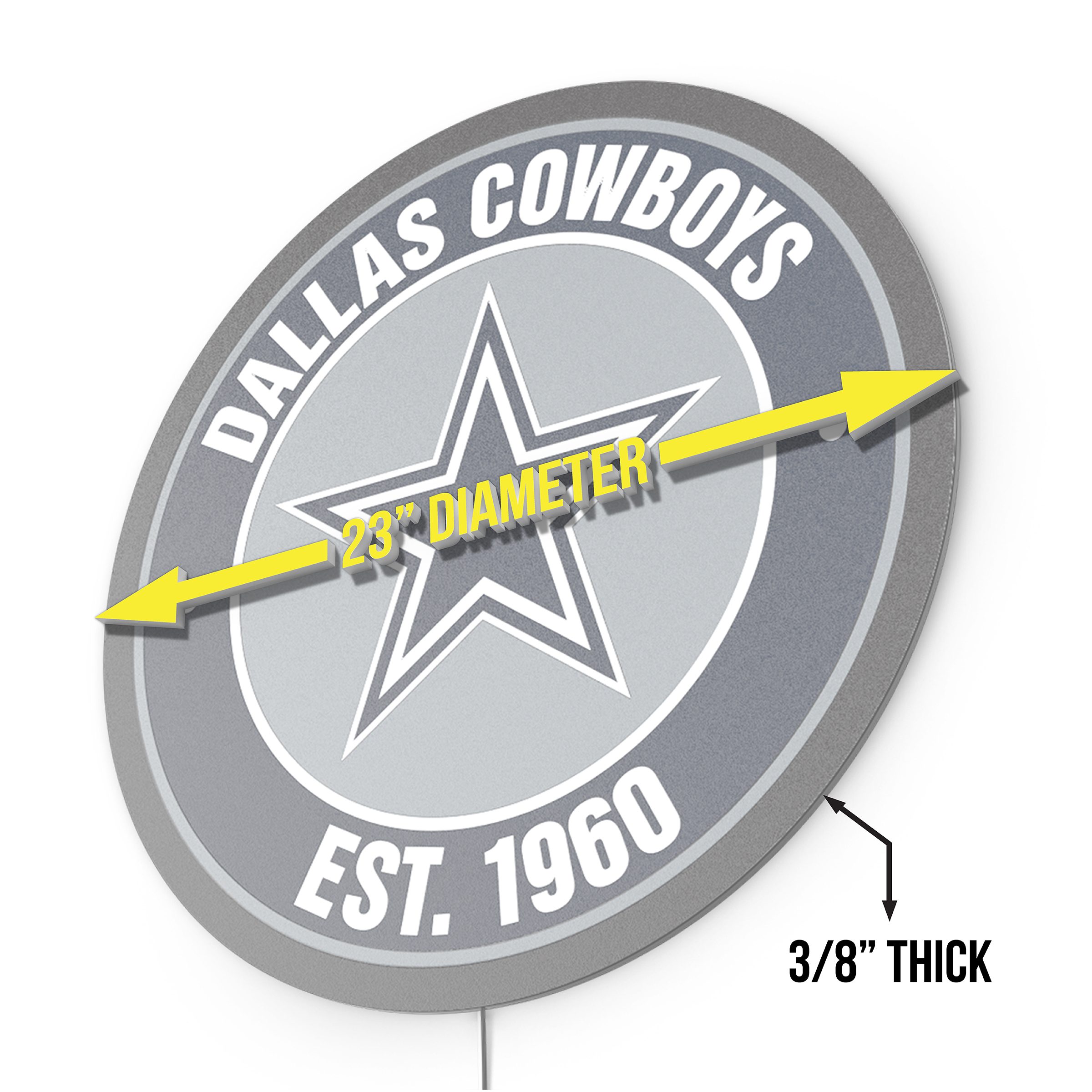 dallas cowboys led lighted establish date sign