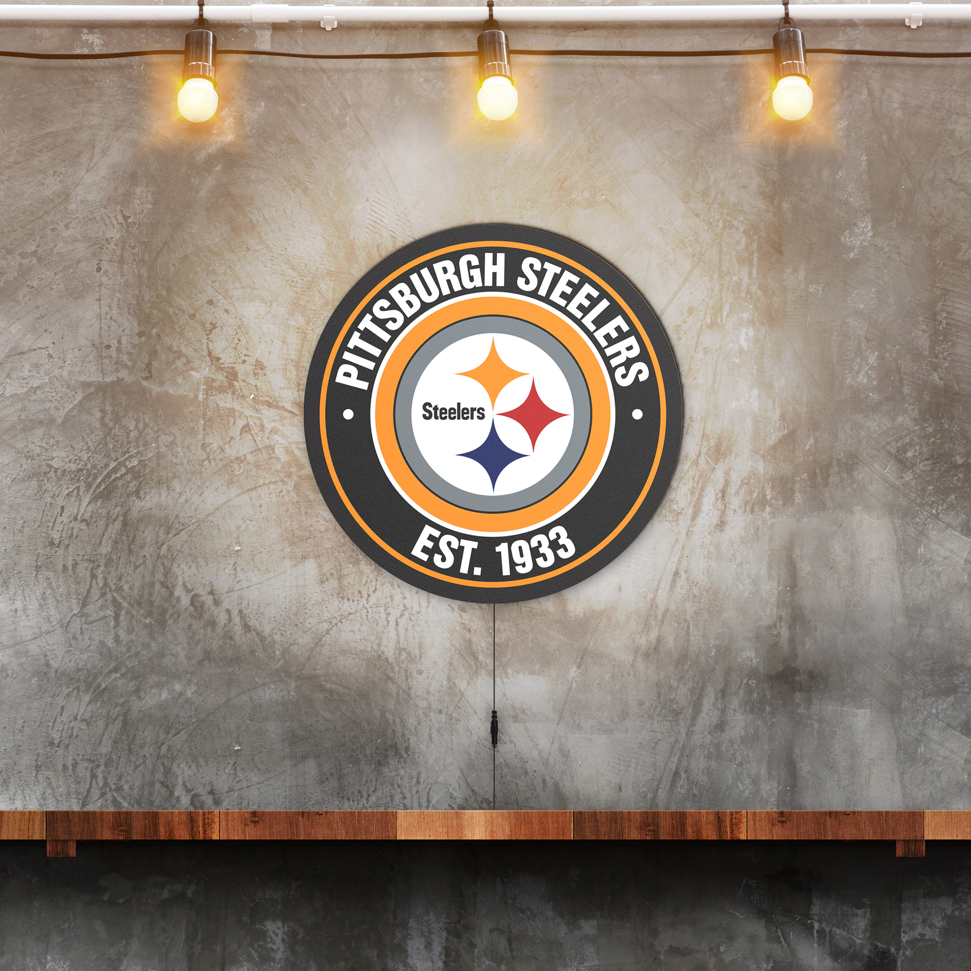 pittsburgh steelers led lighted establish date sign
