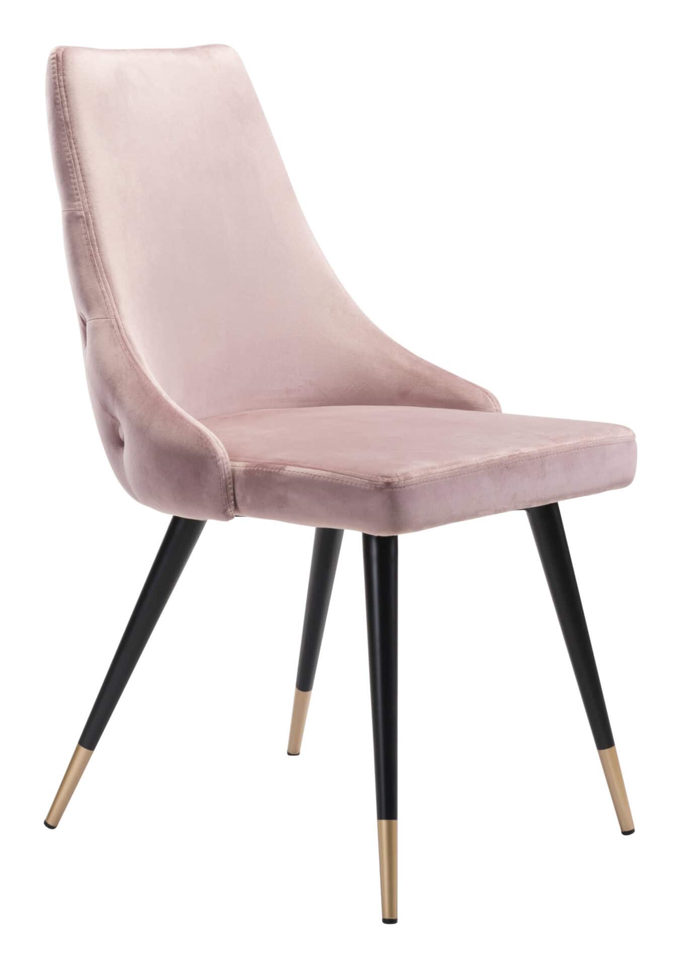 Velvet Tufted Dining Chair with Brass Legs (Set of 2) 4 Velvet Tufted Dining Chair with Brass Legs (Set of 2) - Image 4