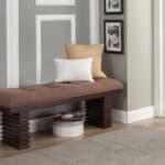 Contemporary Dark Espresso Acacia Upholstered Dining Bench with Tufted Seating 6 Contemporary Dark Espresso Acacia Upholstered Dining Bench with Tufted Seating