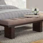 Contemporary Dark Espresso Acacia Upholstered Dining Bench with Tufted Seating 8 Contemporary Dark Espresso Acacia Upholstered Dining Bench with Tufted Seating
