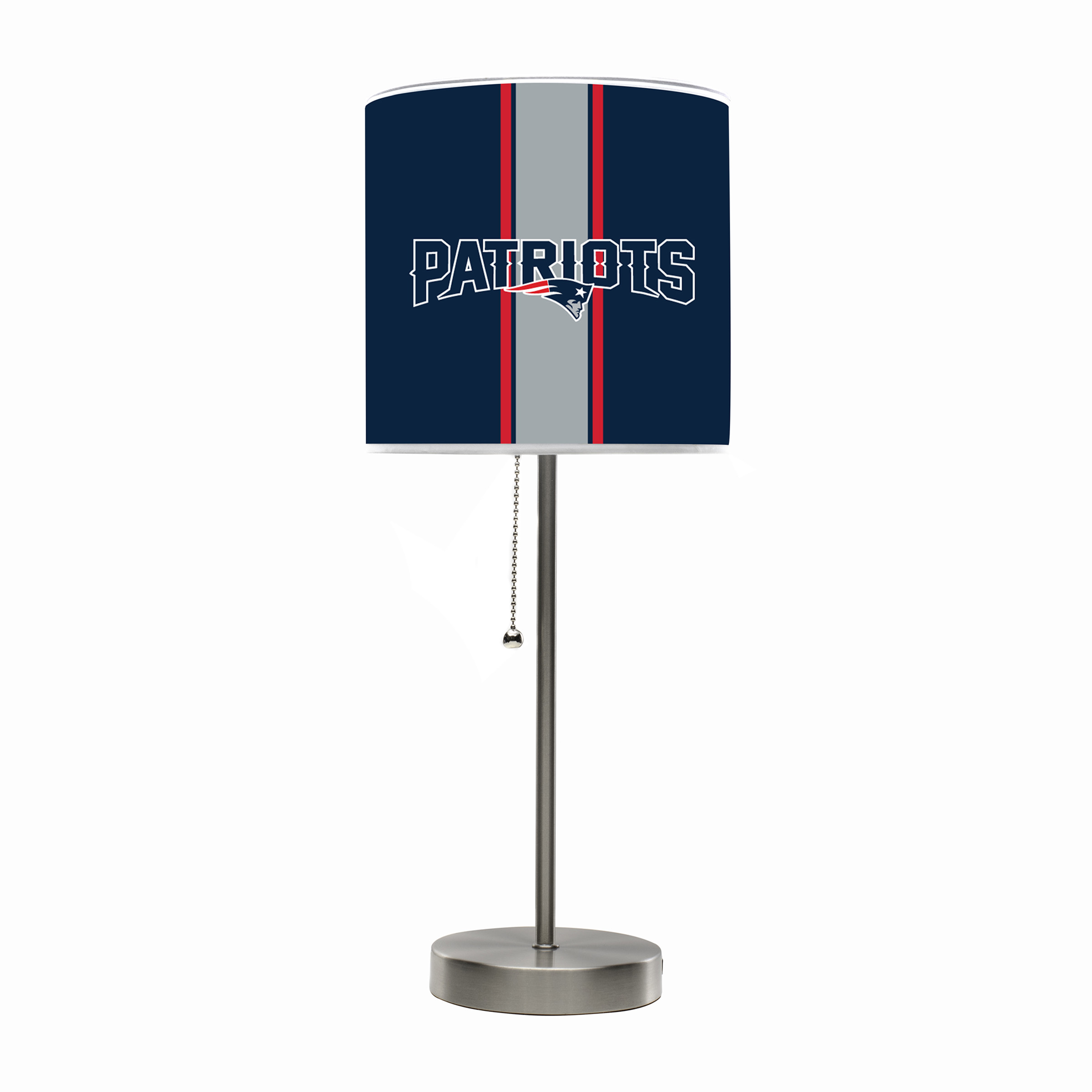 patriots chrome usb charging lamp with changeable shade insert