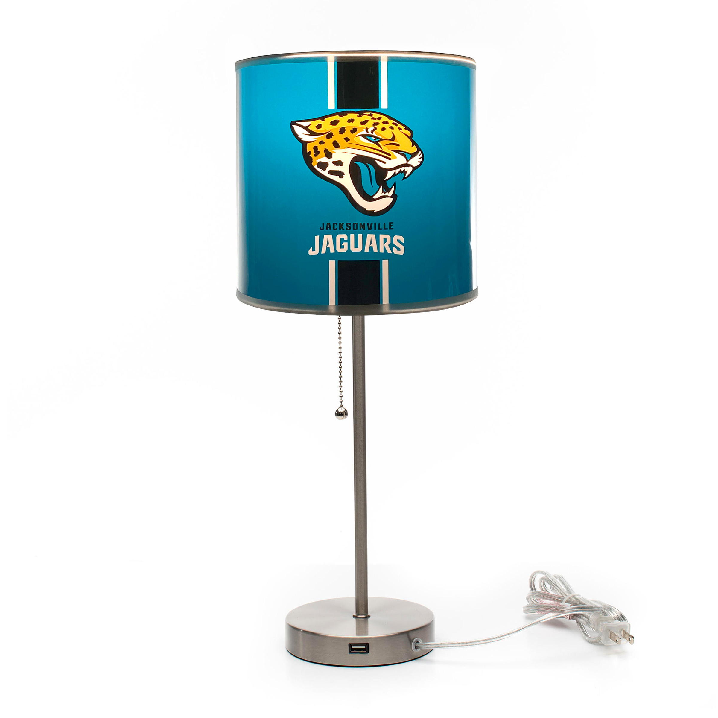 jacksonville jaguars chrome usb charging lamp with changeable shade