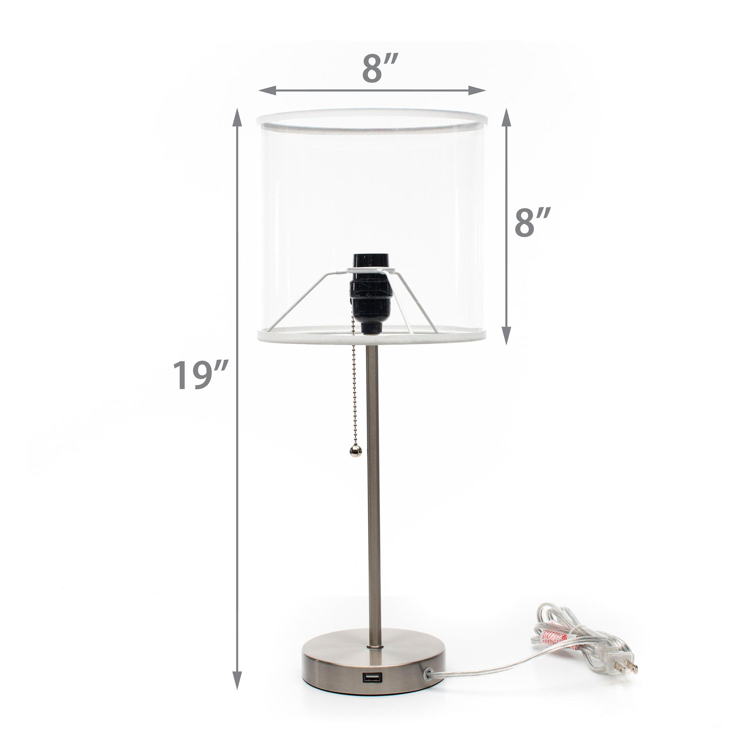 carolina panthers chrome usb charging lamp with shade insert
