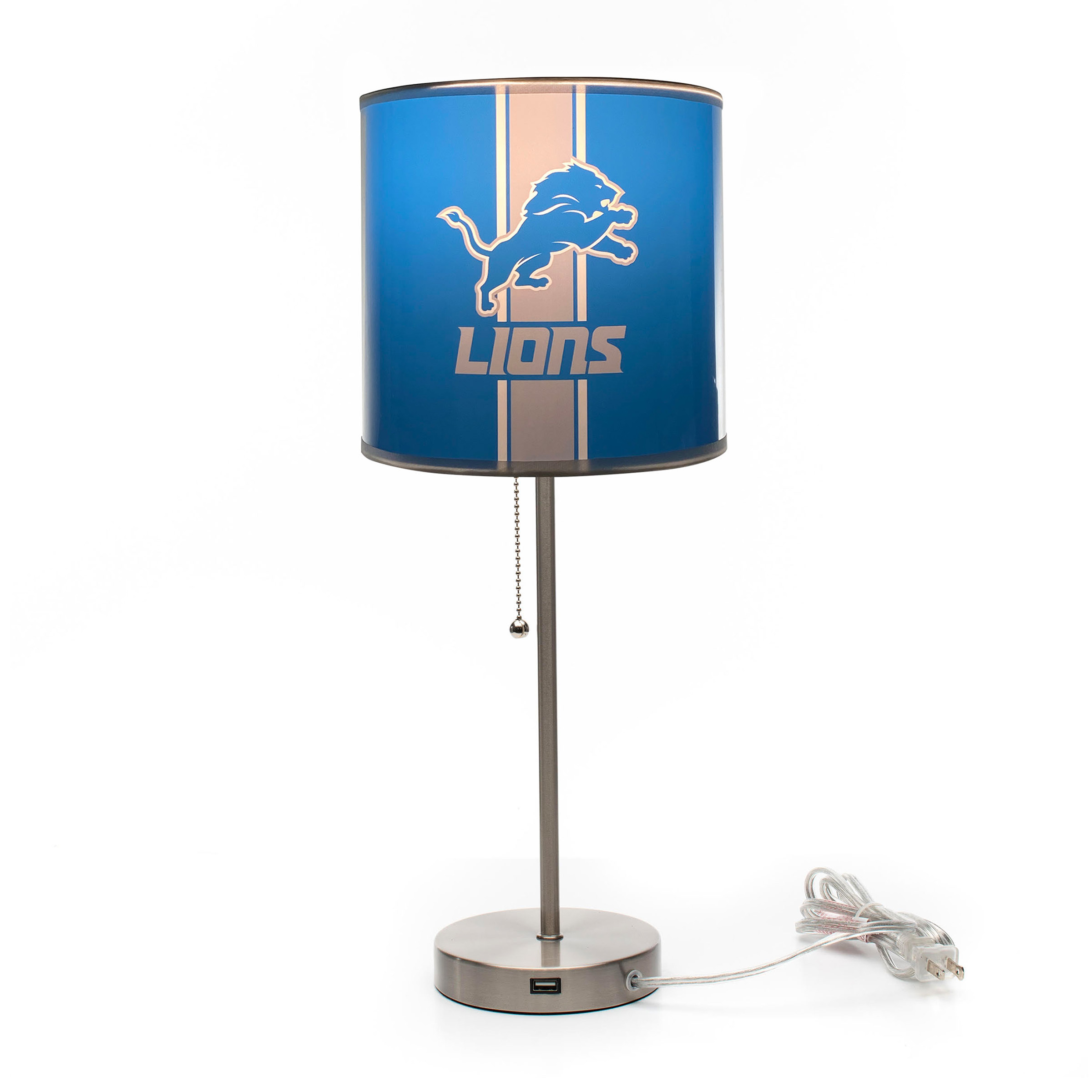 detroit lions chrome usb charging lamp