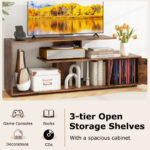 Rustic Brown Entertainment Center with Power Outlet and Storage