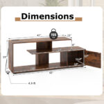 Rustic Brown Entertainment Center with Power Outlet and Storage