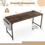 60 Inch Desk with Charging Station and Storage Accessories