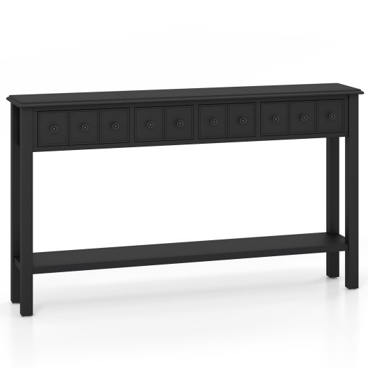 Retro Console Table with Drawers and Shelf for Living Room 3 Retro Console Table with Drawers and Shelf for Living Room - Image 3