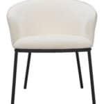 Ivory Teddy Fabric Dining Chair with Black Steel Frame 10 Ivory Teddy Fabric Dining Chair with Black Steel Frame