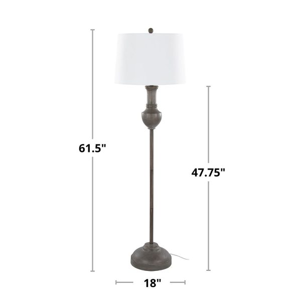 61 Griffin Contemporary Acid Grey Wood Floor Lamp 3