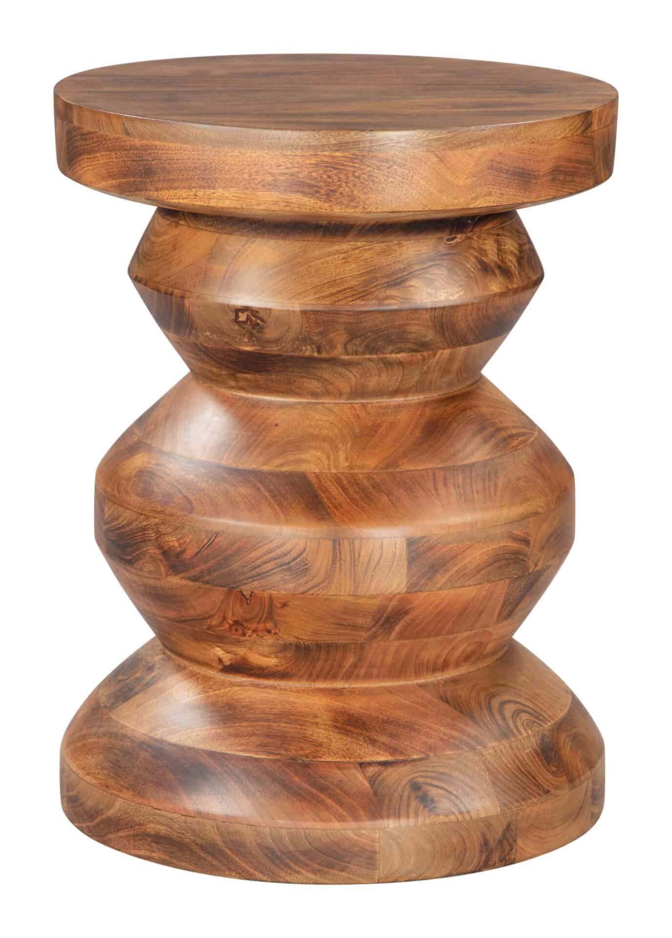 Walnut Acacia Minimalist Round Side Table for Living Room 1 Walnut Acacia Minimalist Round Side Table for Living Room