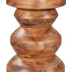 Walnut Acacia Minimalist Round Side Table for Living Room 5 Walnut Acacia Minimalist Round Side Table for Living Room