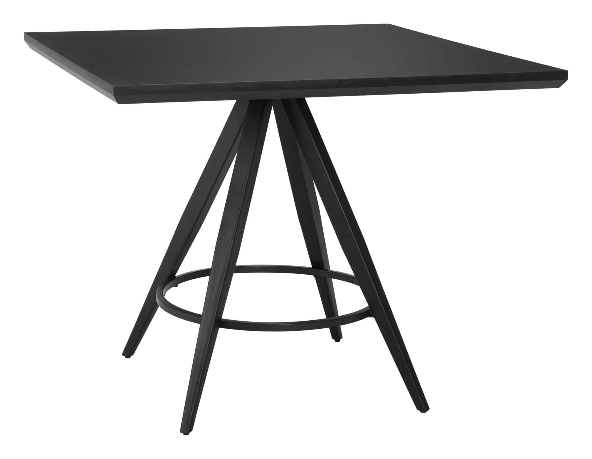 Black Square Dining Table, Mid-Century Modern Industrial Design 1 Black Square Dining Table, Mid-Century Modern Industrial Design