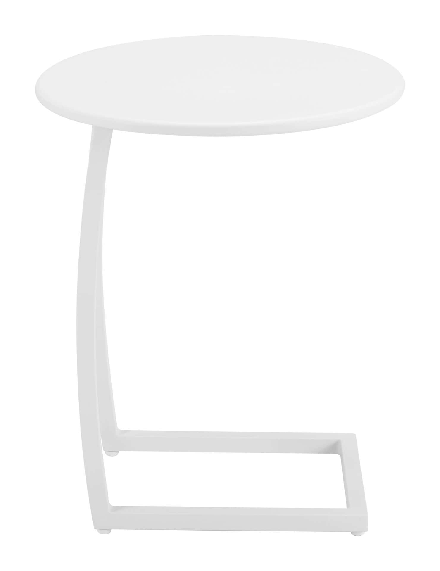 Modern White Round End Table with Durable Aluminum Frame 3 Modern White Round End Table with Durable Aluminum Frame - Image 3