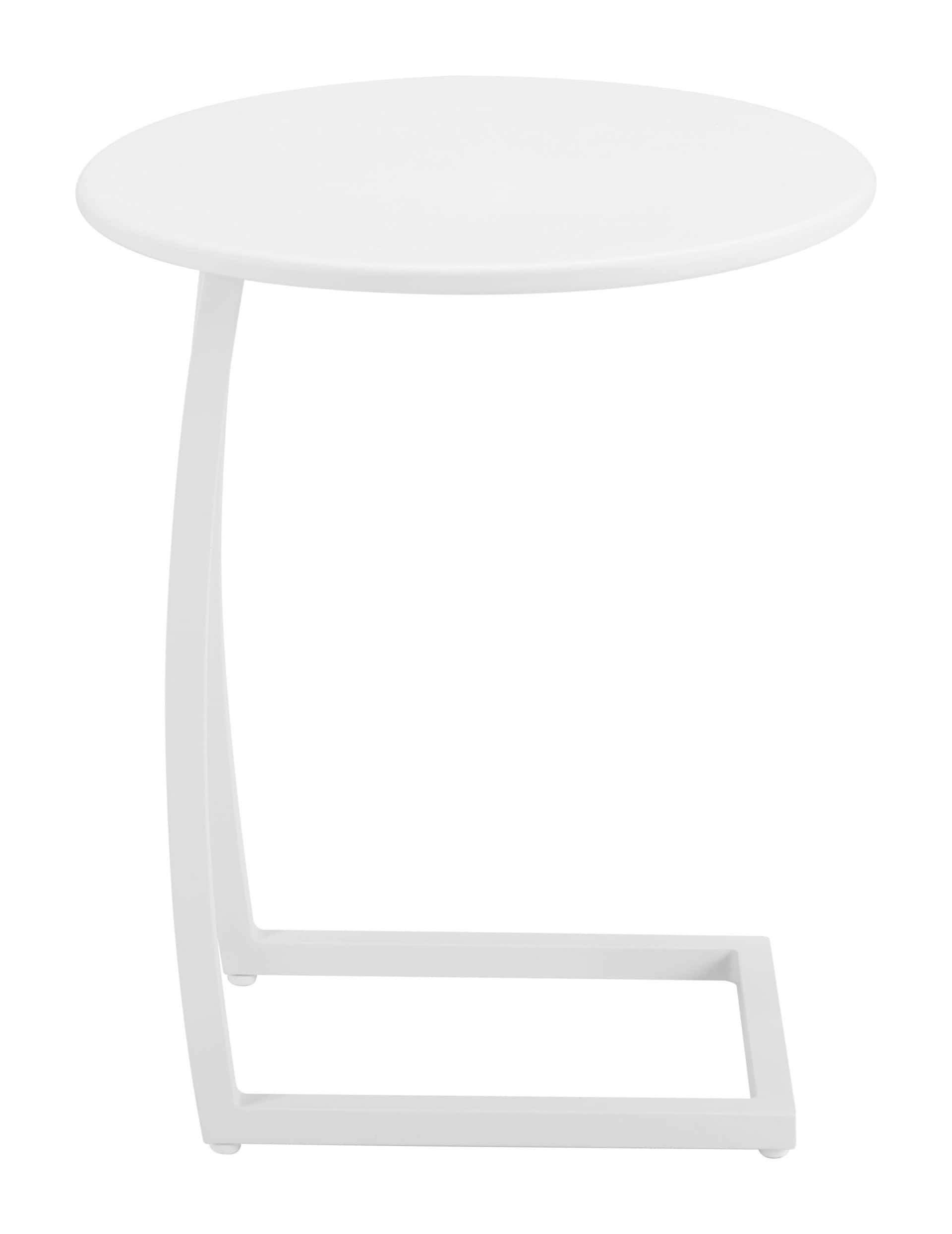 Modern White Round End Table with Durable Aluminum Frame 12 Modern White Round End Table with Durable Aluminum Frame