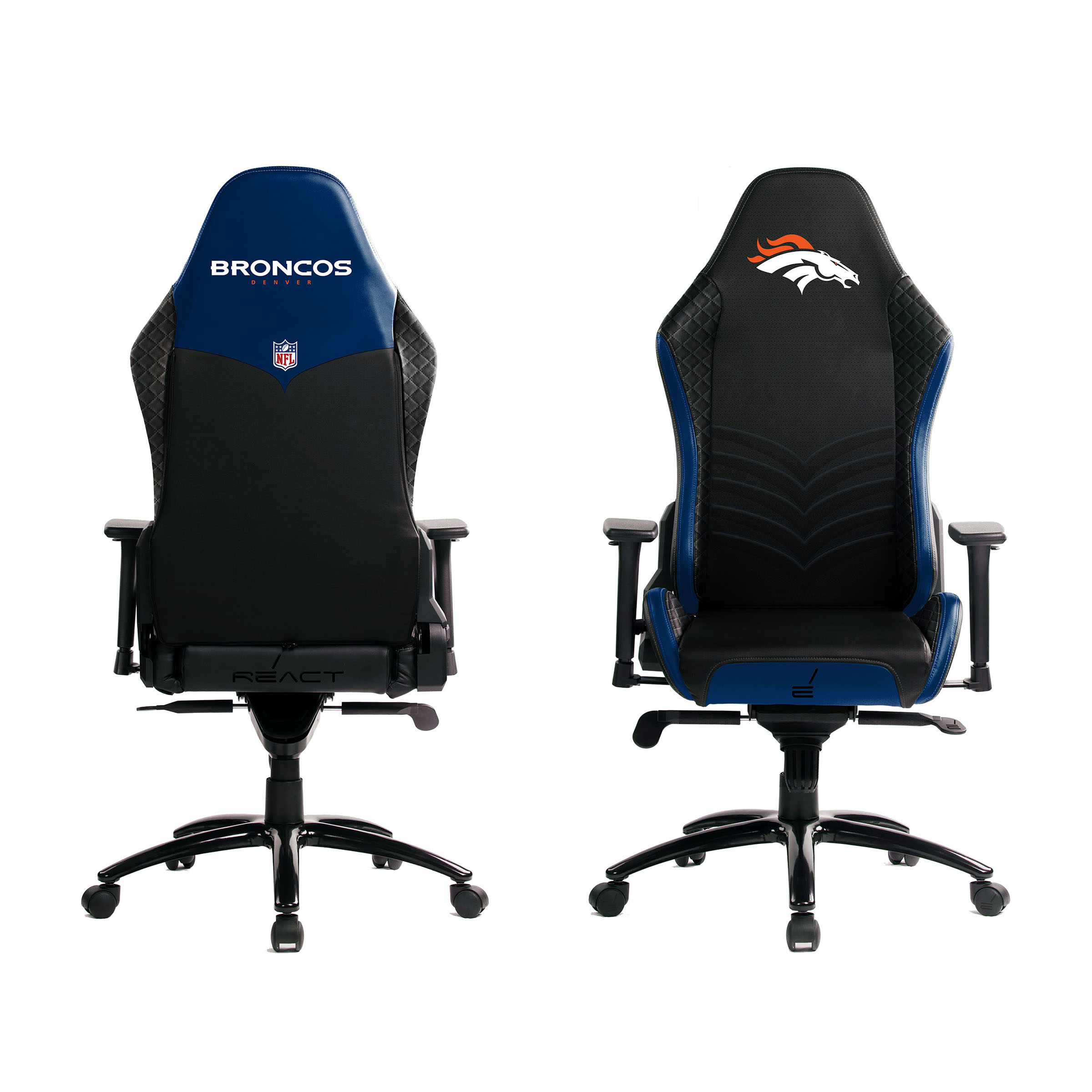 denver broncos nfl pro series embroidered gaming chair