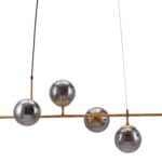 Gold-Plated Ceiling Lamp with Smoked Glass Shades 24 Gold-Plated Ceiling Lamp with Smoked Glass Shades