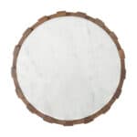 Natural Wood and Marble Round Drink Table for Small Spaces 11 Natural Wood and Marble Round Drink Table for Small Spaces