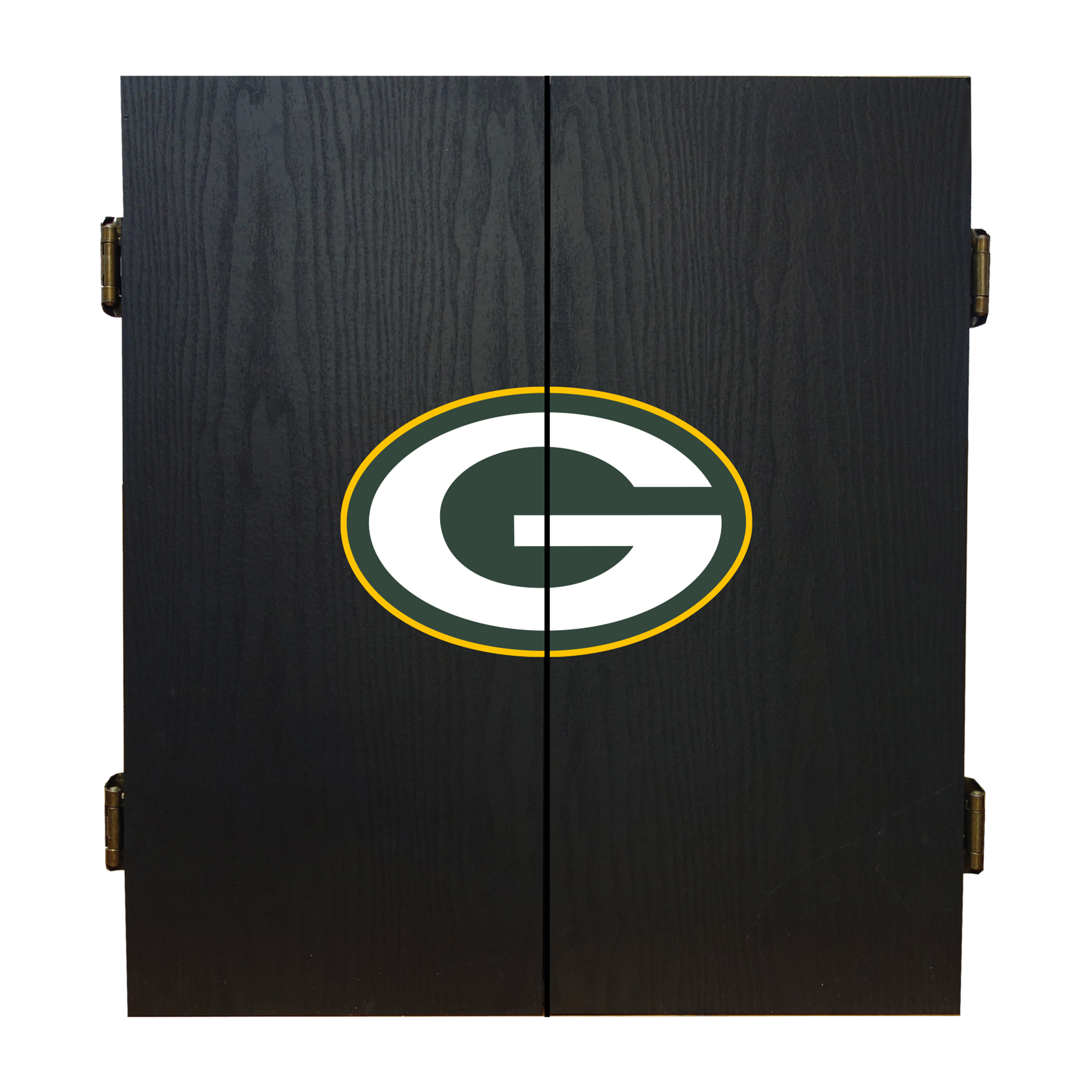 packers bristle dartboard cabinet set with darts