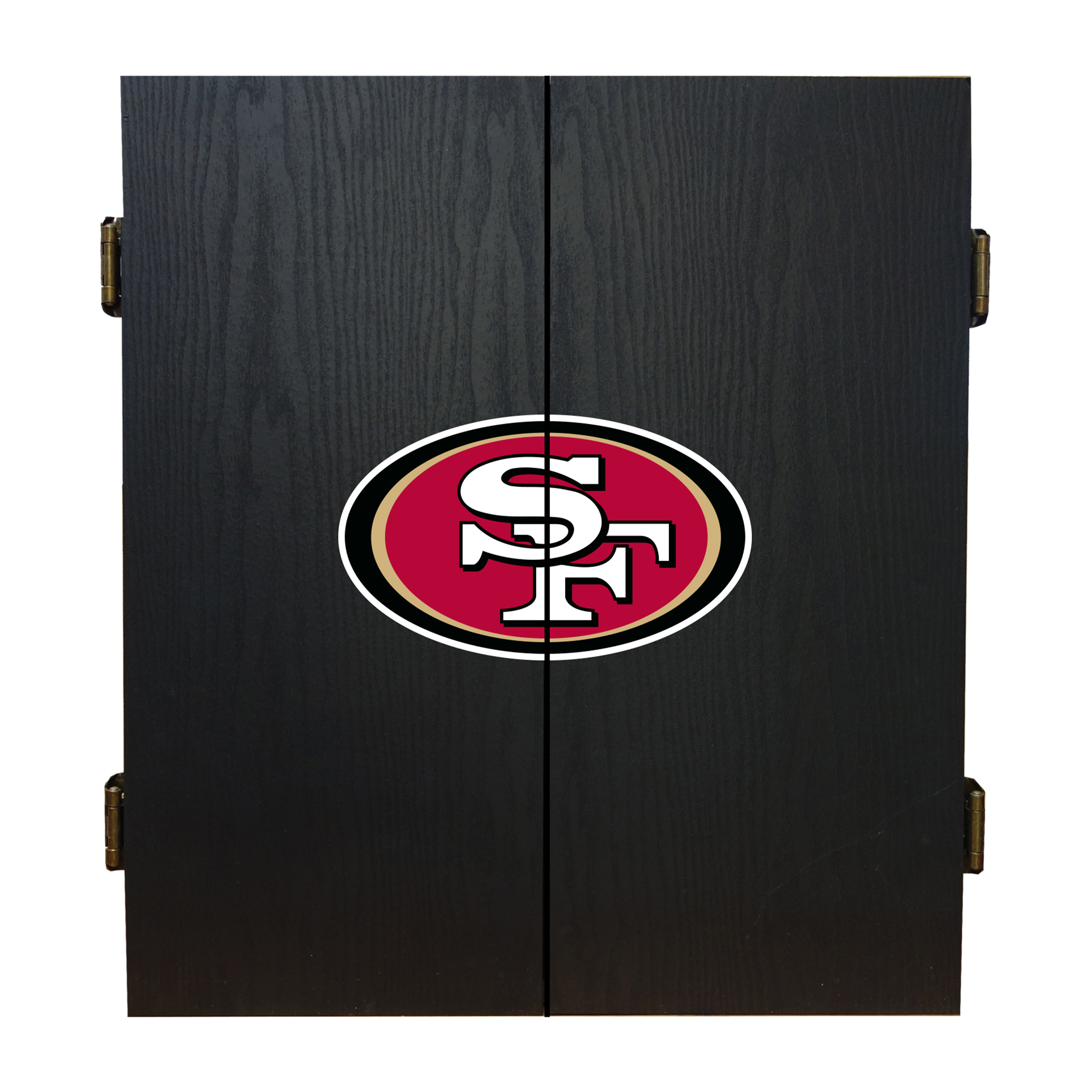 49ers bristle dartboard cabinet set