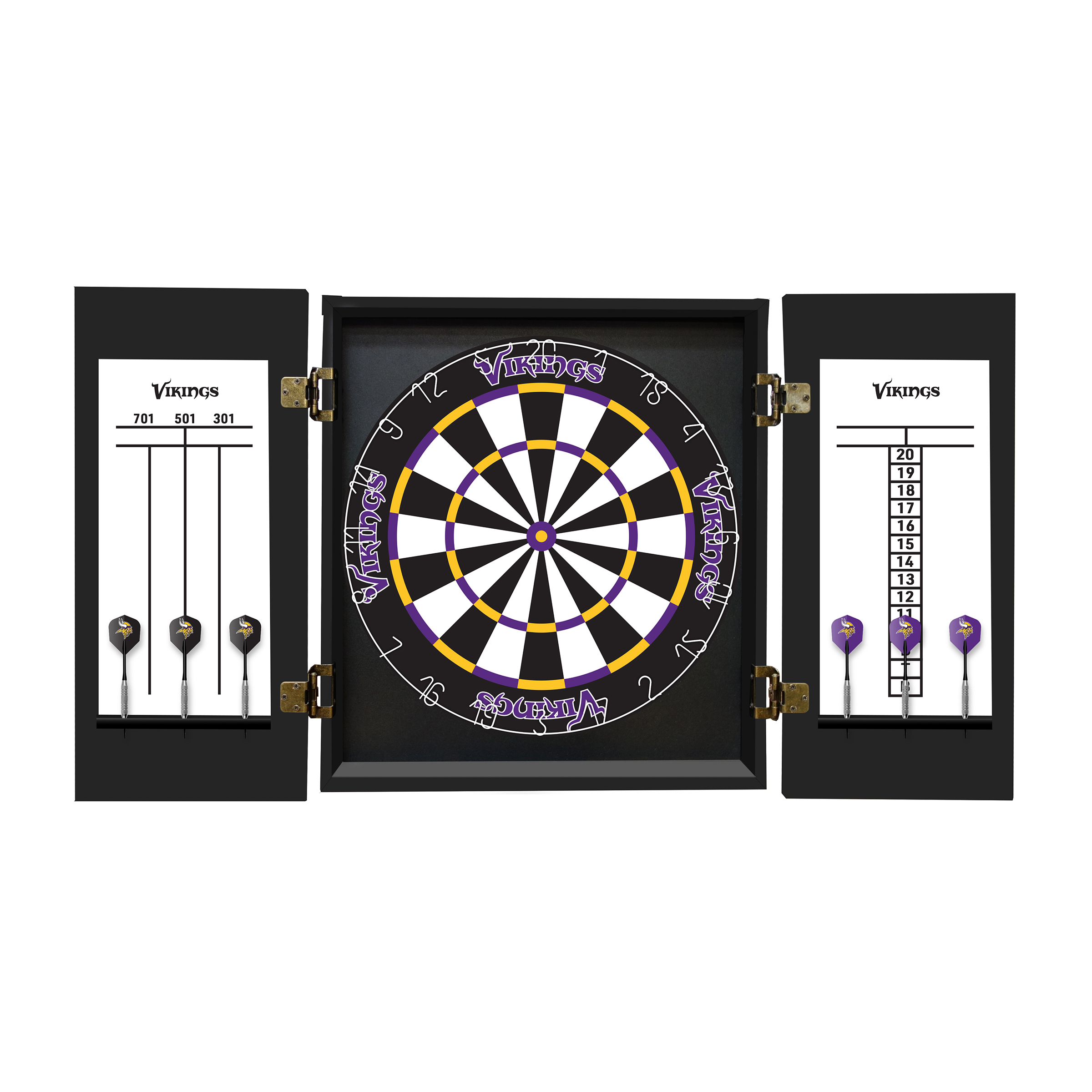 minnesota vikings bristle dartboard cabinet set