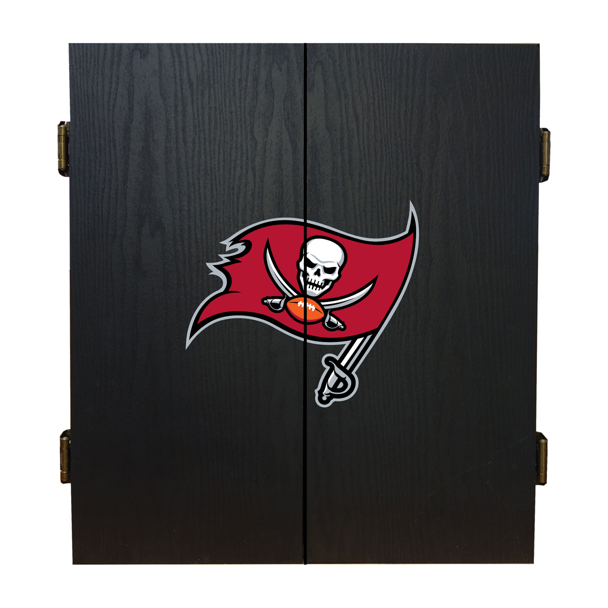 tampa bay buccaneers bristle dartboard cabinet set