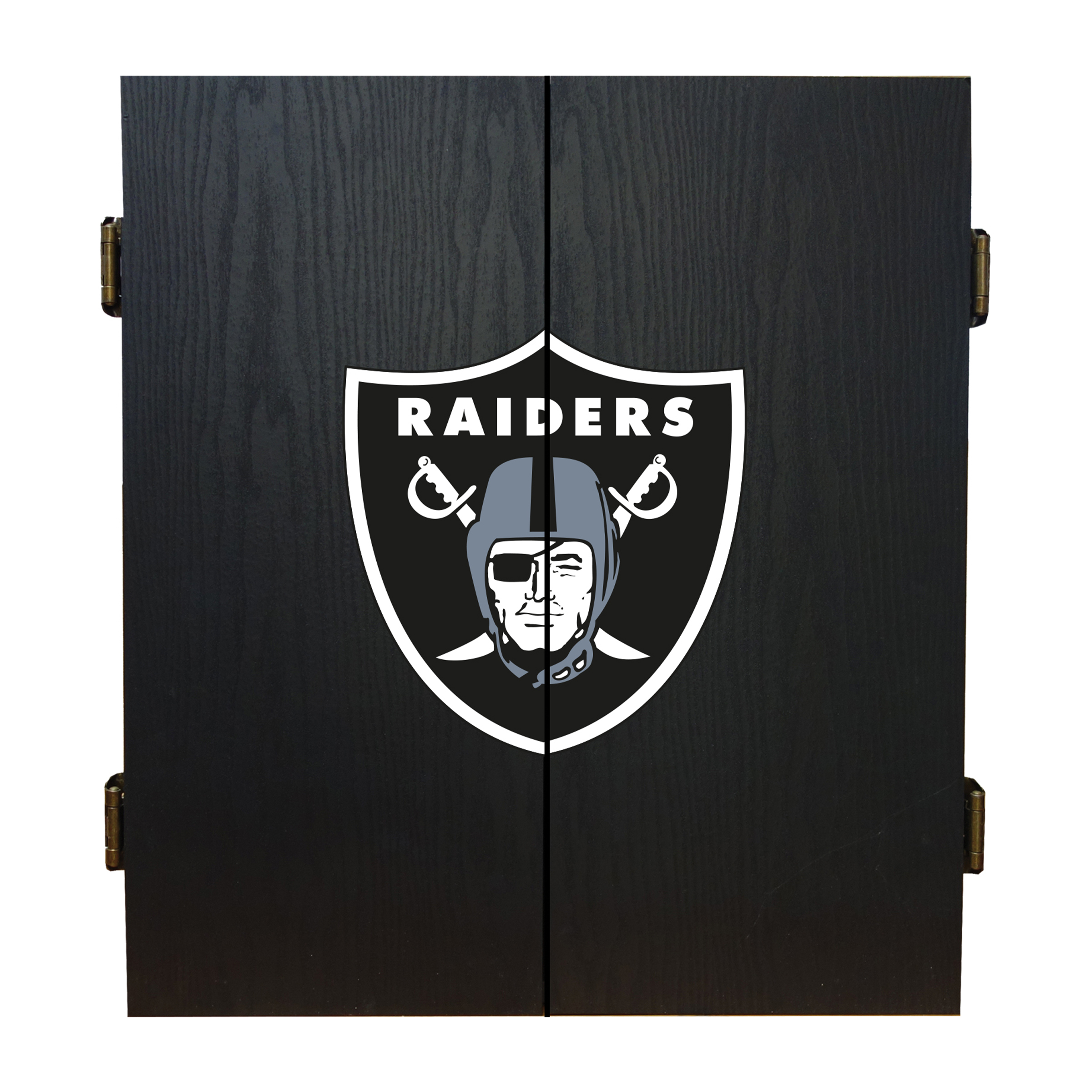 las vegas raiders bristle dartboard cabinet set