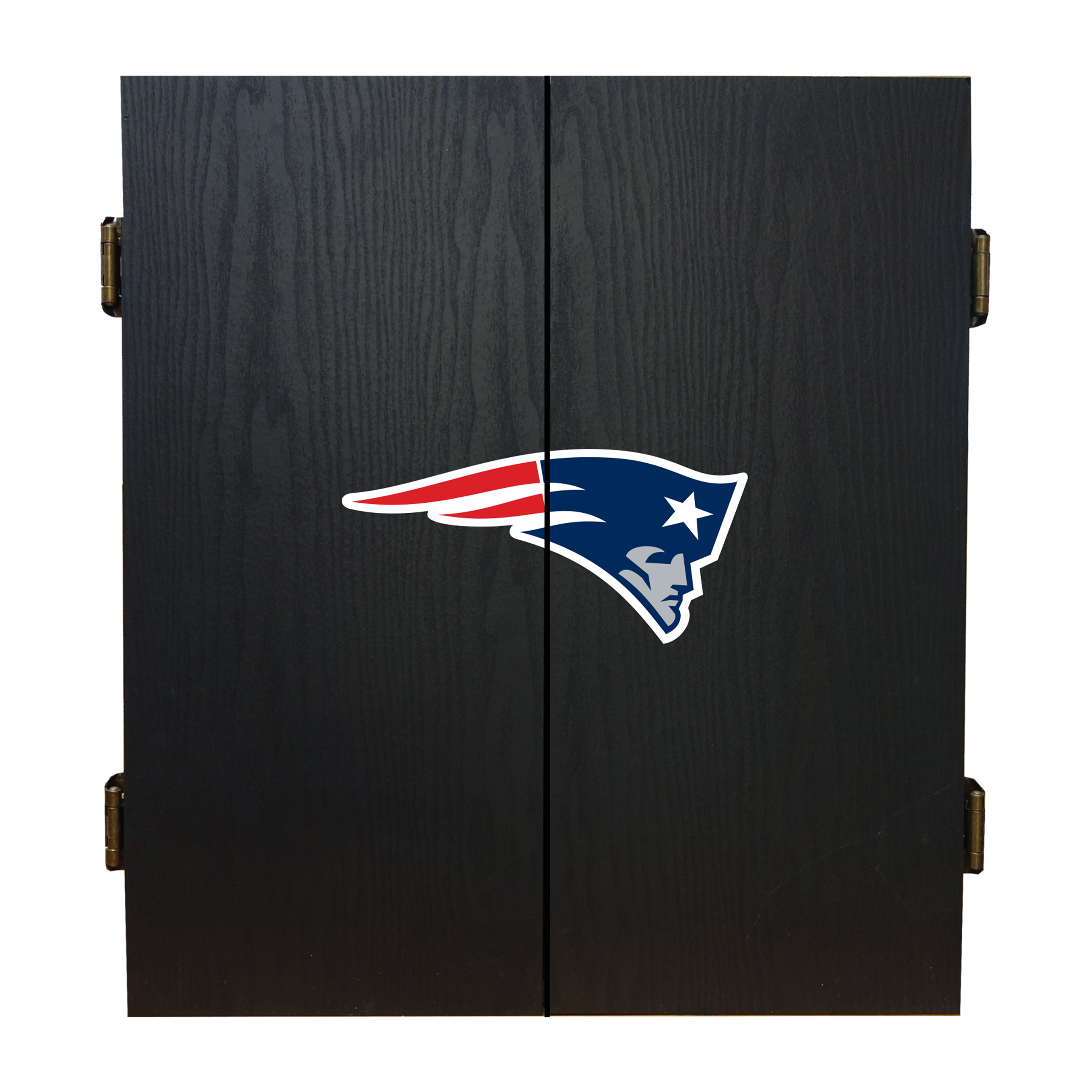 patriots bristle dartboard cabinet set