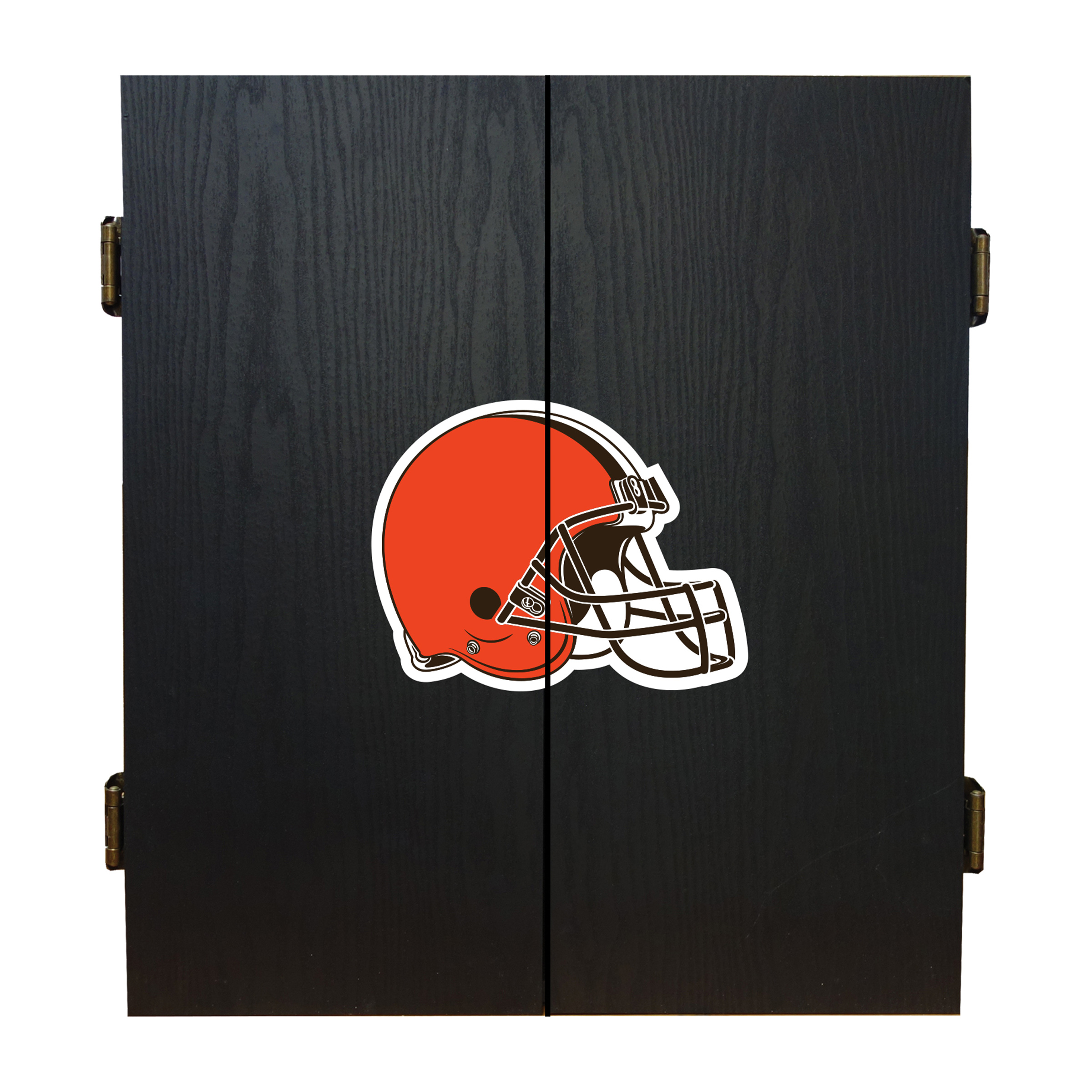 cleveland browns bristle dartboard cabinet set
