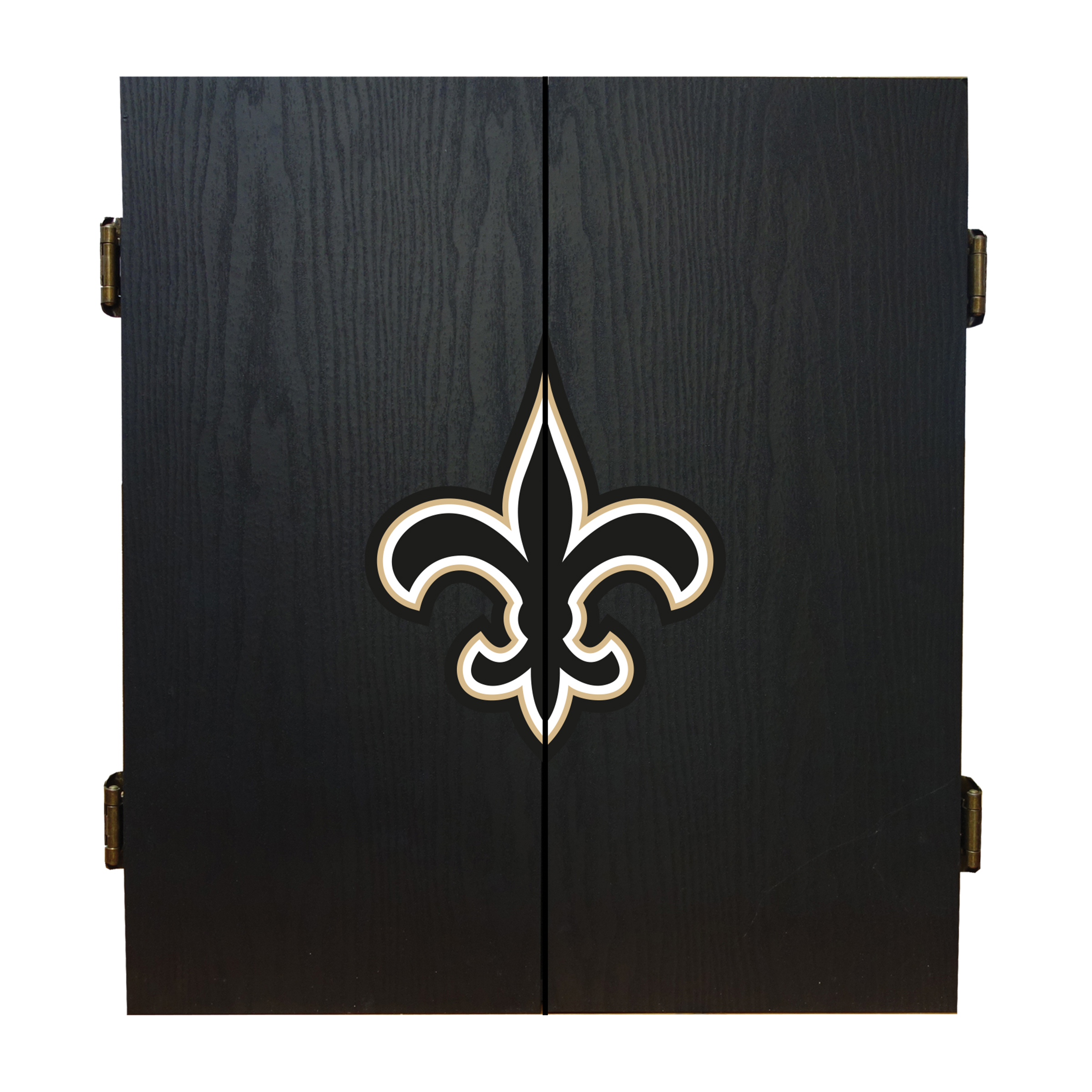 new orleans saints bristle dartboard cabinet set