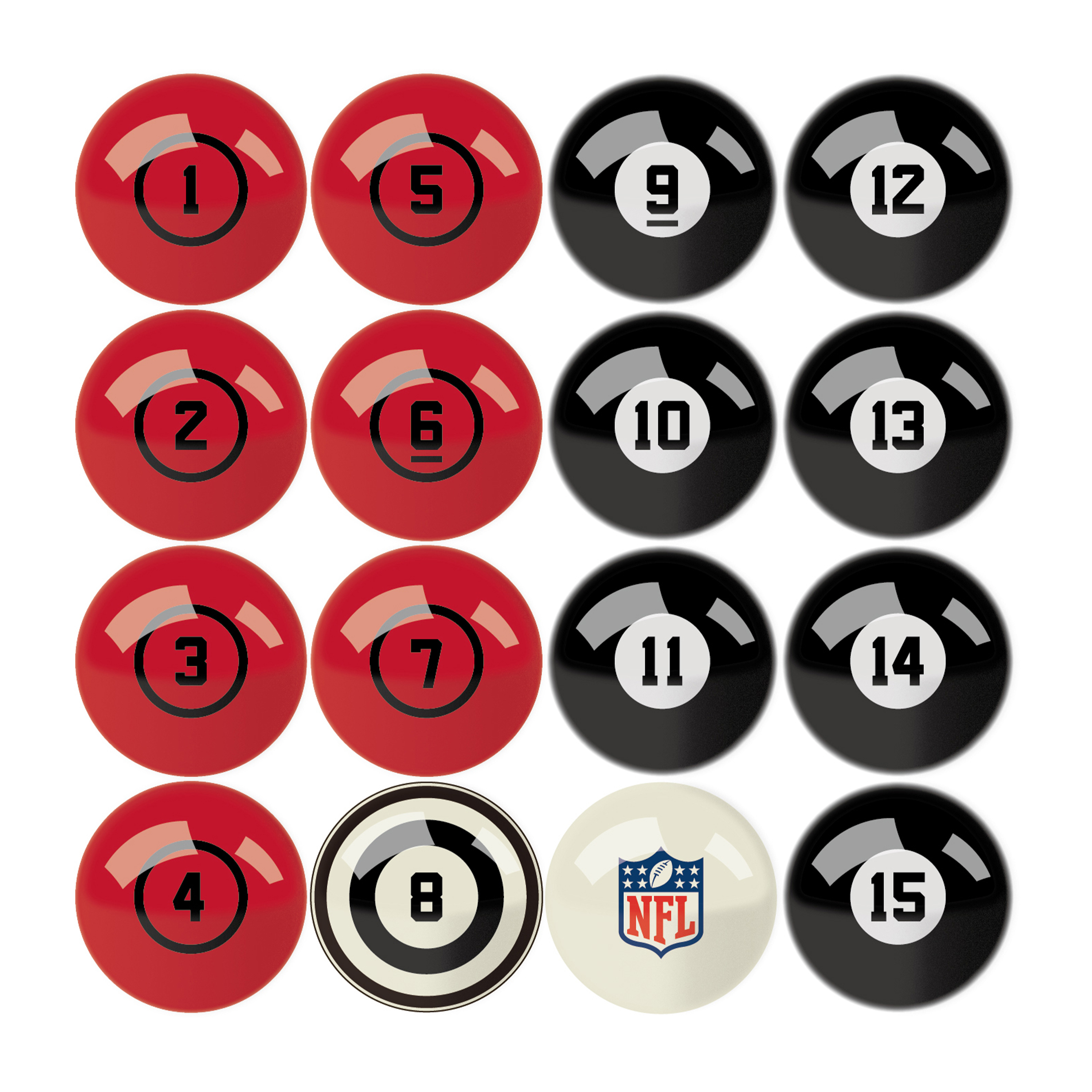 kansas city chiefs billiard ball set with numbers